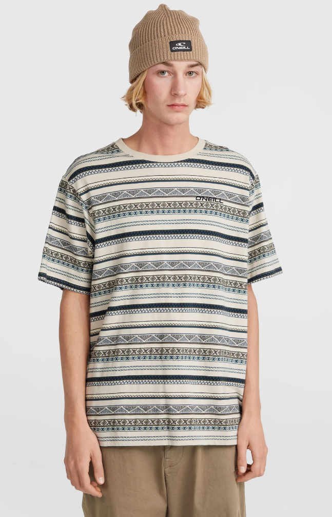IKAT JACQUARD T-SHIRT GREY STRIPE
