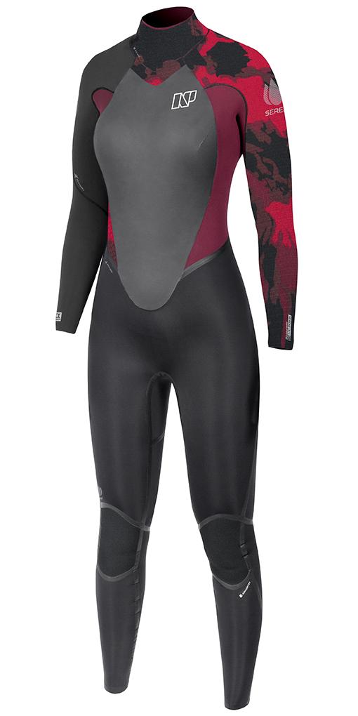 SERENE FULLSUIT BACKZIP 5/4 LADIES BLACK WINE CAMO