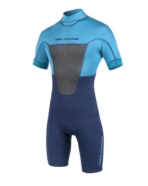 RISE SPRINGSUIT 2&quot; BACKZIP ICE BLUE/NAVY