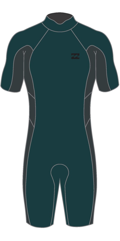ABSOLUTE BACK ZIP 2/2 SHORTY BLACK/TURQUOISE