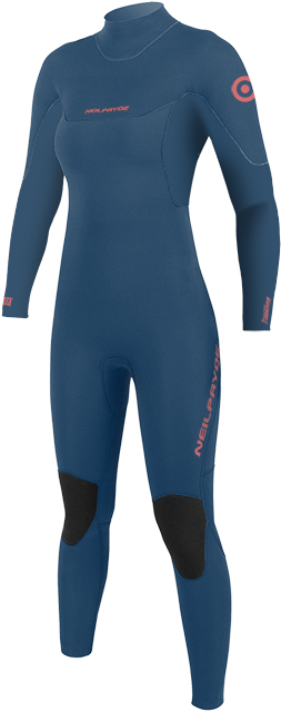 SERENE FULLSUIT 5/4/3 BACK ZIP PETROL BLUE/CORAL