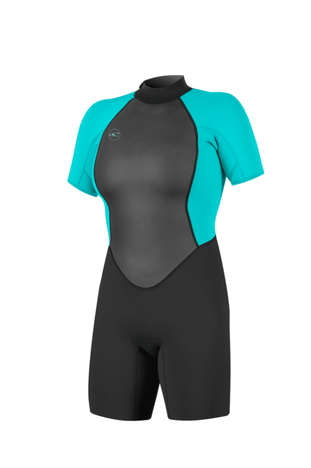  WOMEN REACTOR 2 BACKZIP SHORTY 2/2 BLK/LTAQUA